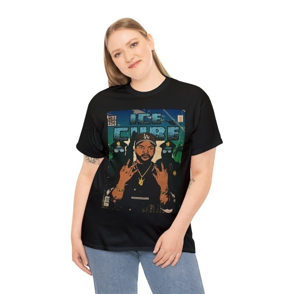 Ice Cube Comic Art T Shirt 90s Iconic Rappe